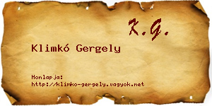 Klimkó Gergely névjegykártya