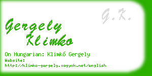 gergely klimko business card